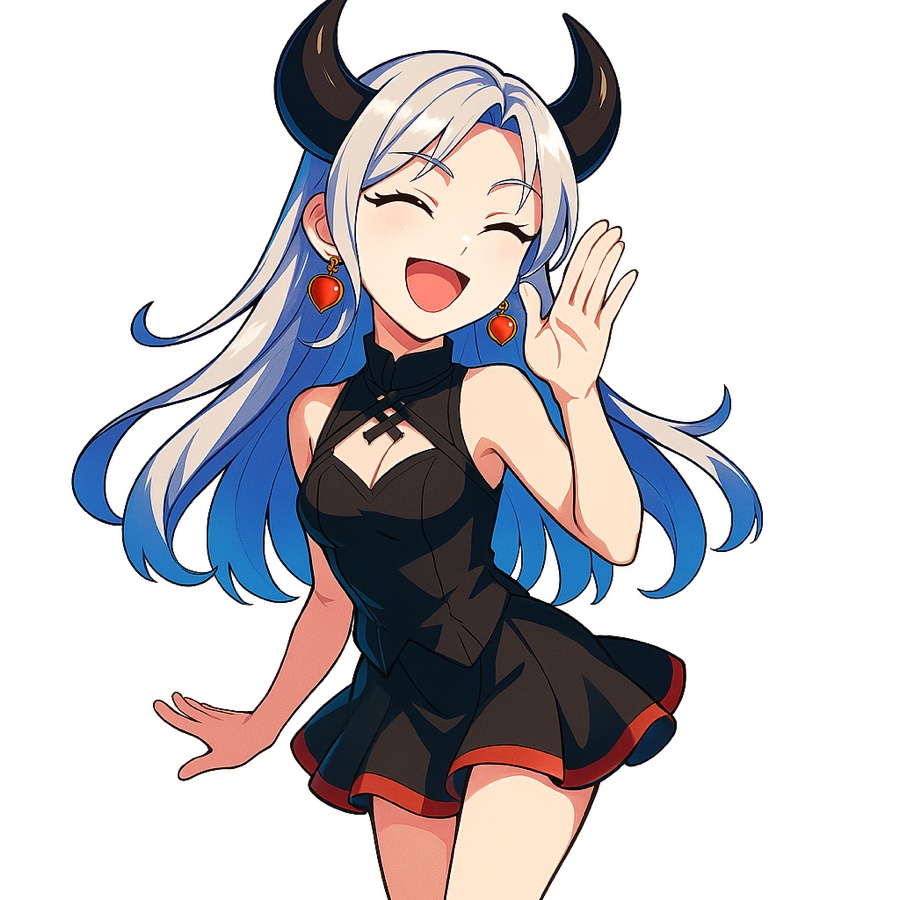 Smiling horned Goddess Area guide character