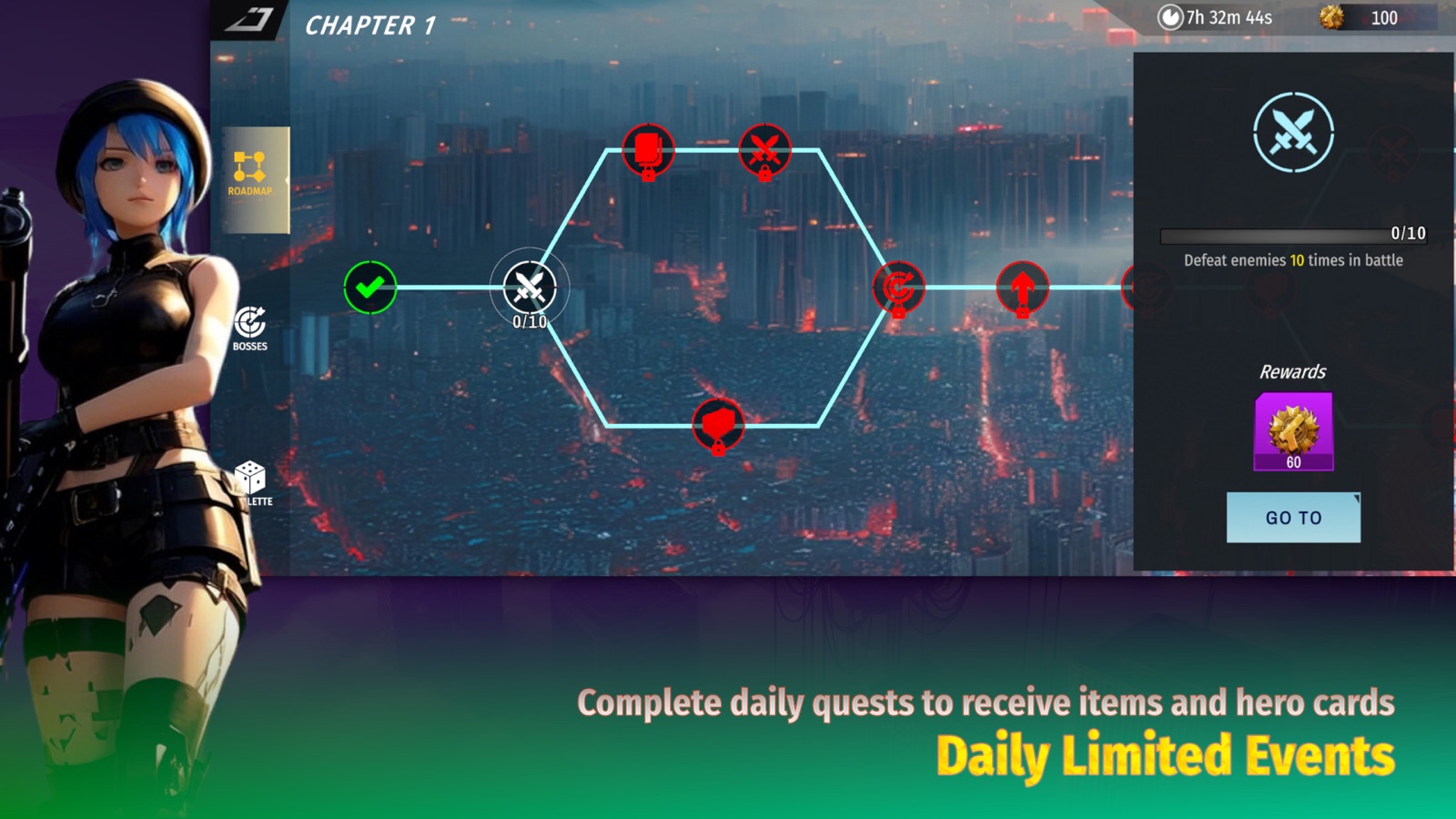 Goddess Area hero selection and formation interface