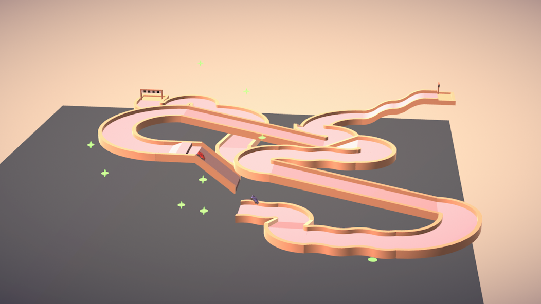 Cars moving through a custom Make Race Track course